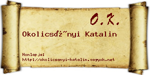 Okolicsányi Katalin névjegykártya